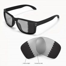 Walleva Transition/Photochromic Polarized Replacement Lenses for Oakley Holbrook(OO9102 Series) Sunglasses